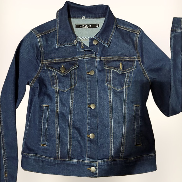 NWOT MAX JEANS The PERFECT Women’s Soft & Stretchy Blue Denim Jacket SZ XS - Picture 2 of 8